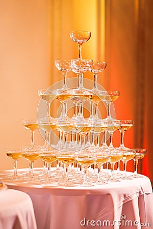 Champagne Pyramid Stock Photo