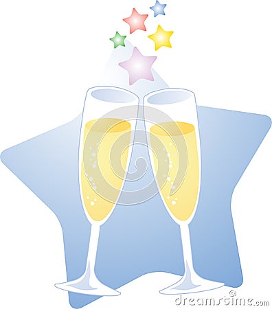Champagne toast Vector Illustration