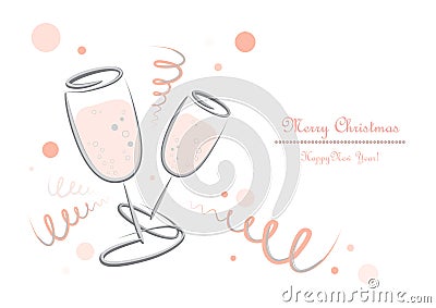 Champagner glasses - New Years Eve - Merry Christmas Stock Photo