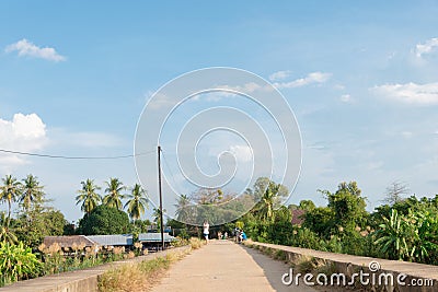 Historic Bridge between Don Det and Don Khon. built by the French in the Mekong River, 4000 islands, Champasak Province, Laos Editorial Stock Photo