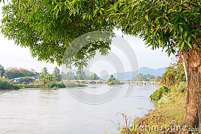 Mekong River at Don Det in 4000 islands, Champasak Province, Laos Stock Photo