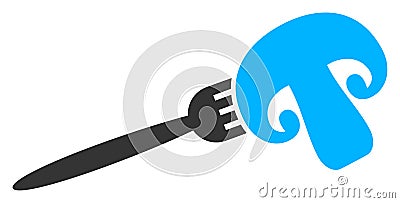 Champignon Fork Vector Icon Illustration Vector Illustration