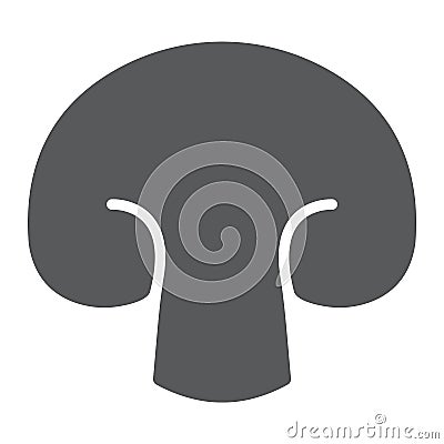 Champignon glyph icon, vegetable and diet Vector Illustration