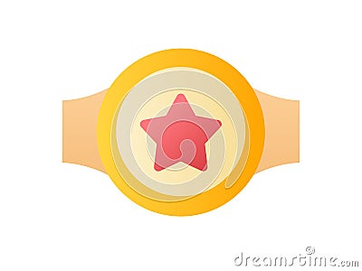 Champion belt single isolated icon with smooth style Vector Illustration