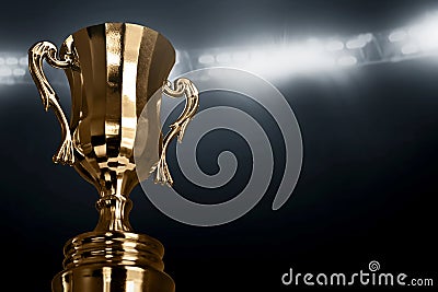 Champion golden trophy cup backgrounds Stock Photo