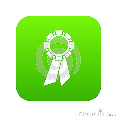 Champion medal icon digital green Vector Illustration