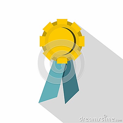 Champion medal icon, flat style Vector Illustration