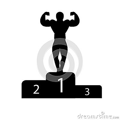 Champion on the podium Vector Illustration