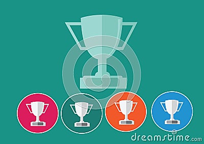 Champions cup icon in illustration idea design Cartoon Illustration