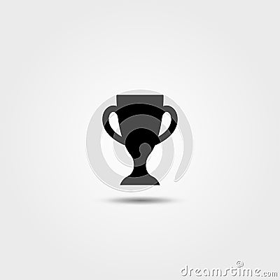 Champions Cup solid black line icon. First place cup badge. Goblet icon Vector Illustration