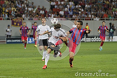 Champions League: Steaua Bucharest - Legia Warsaw Editorial Stock Photo