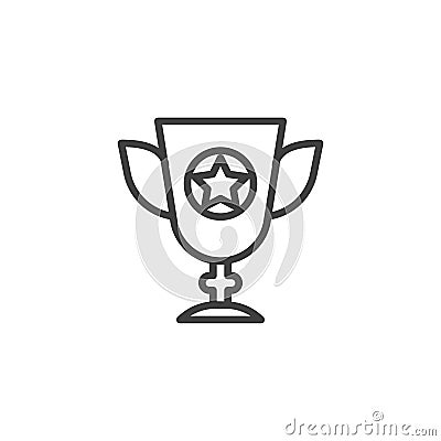 Champions trophy cup line icon Vector Illustration