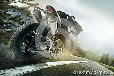 Championship of motocross, side view of sportsmen driving motorcycle Stock Photo
