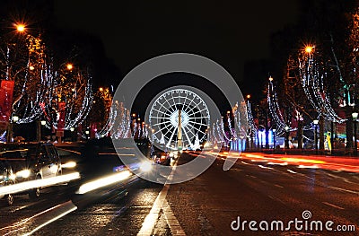 The Champs-Elysees avenue Editorial Stock Photo