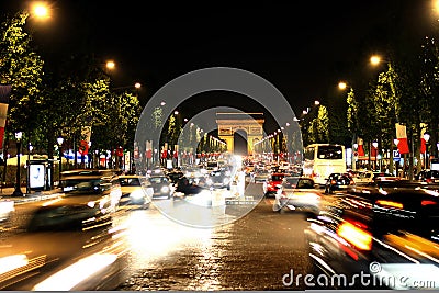 Champs-Elysees Avenue. Elysian fields Stock Photo