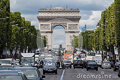 Champs Elysees Avenue Paris Editorial Stock Photo