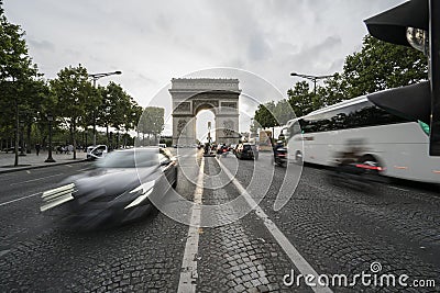 The Champs Elysees in Paris Editorial Stock Photo