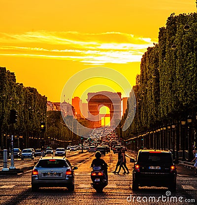 Champs Elysees Editorial Stock Photo