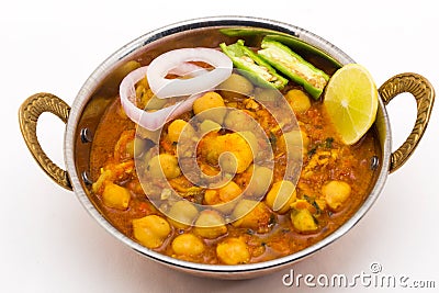 Chana Masala - An Indian spicy vegetarian dish for lunch and din Stock Photo