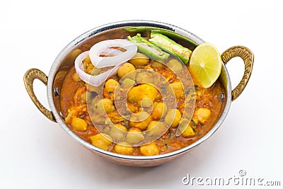 Chana Masala - An Indian spicy vegetarian dish for lunch and din Stock Photo