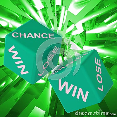 Chance, Win, Lose Dice Background Showing Gamble Losers Stock Photo