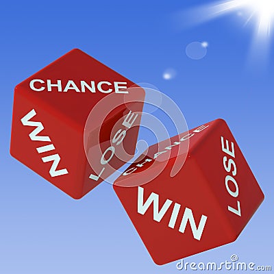 Chance, Win, Lose Dice Shows Gambling Stock Photo