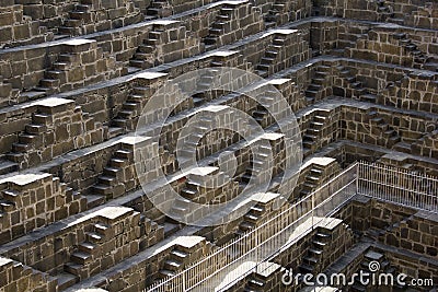 Chand Baori - deepest stepwell in world Stock Photo