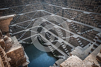 Chand Baori, one of the deepest stepwells in India Stock Photo