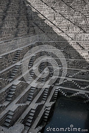 Chand Baori, one of the deepest stepwells in India Stock Photo