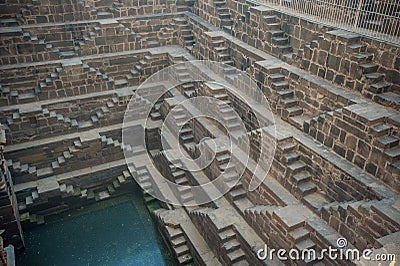 Chand Baori, one of the deepest stepwells in India Stock Photo