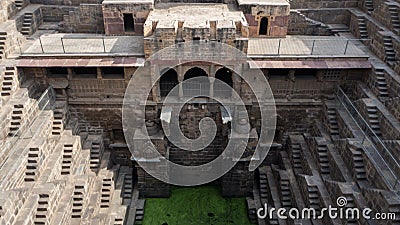 Chand Baori Stepwell in the village of Abhaneri, Rajasthan,Jaipur,INDIA Editorial Stock Photo