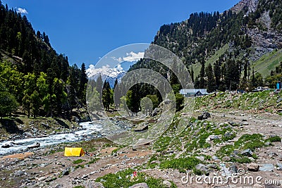 Chandanwari, Amarnath yatra route, Kashmir, India Stock Photo