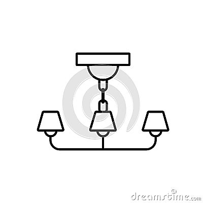 Chandelier icon element of furniture icon for mobile concept and web apps. Thin line chandelier icon can be used for web and Stock Photo