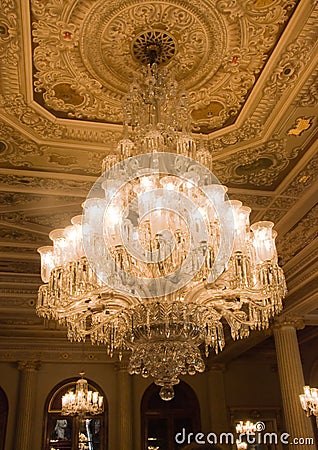 Chandelier in the Main Entrance Hall Editorial Stock Photo