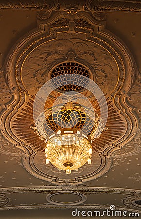 Chandelier in national theater Riga Stock Photo