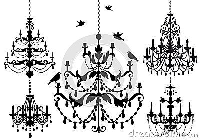 Chandelier set, vector Vector Illustration