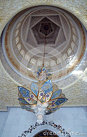 Chandelier in Sheikh Zayed Grand Mosque, Abu Dhabi, UAE Editorial Stock Photo
