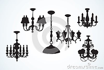 Chandelier. Vector drawing Vector Illustration