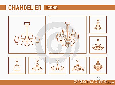 Chandelier Vector Icons 01 Vector Illustration