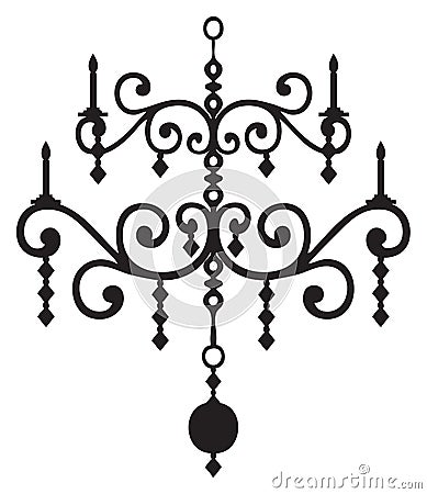 Chandelier vector image black and white Stock Photo