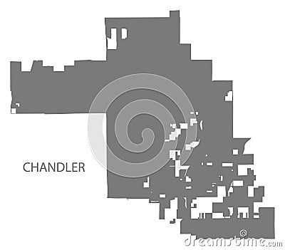 Chandler Arizona city map grey illustration silhouette Vector Illustration