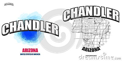 Chandler, Arizona, two logo artworks Vector Illustration