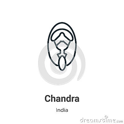 Chandra outline vector icon. Thin line black chandra icon, flat vector simple element illustration from editable india concept Vector Illustration