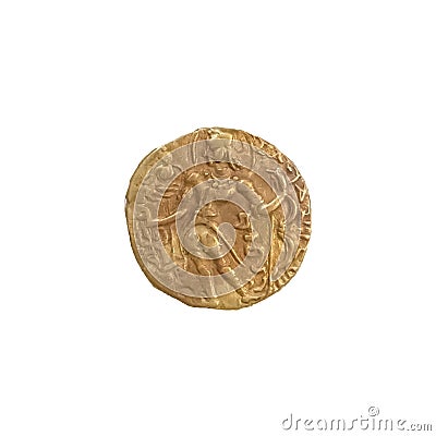Chandragupta II Vikramaditya Gold Coin Ancient India Stock Photo