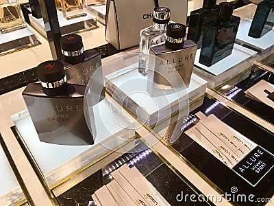 Chanel Allure Perfume bottles Editorial Stock Photo