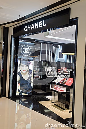 Chanel cosmetics boutique interior Editorial Stock Photo