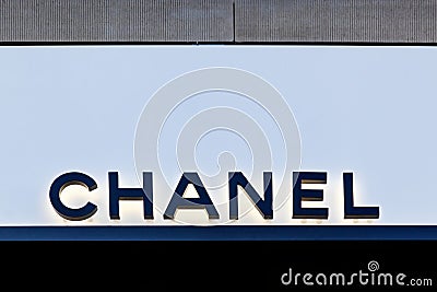 Chanel logo on a wall Editorial Stock Photo