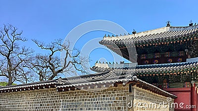 Changdeokgung palace Prospering Virtue Palace one of the Five Grand Palaces of the Joseon Dynasty. Seoul, Stock Photo