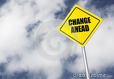 Change ahead sign Stock Photo