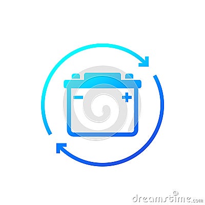 change car battery, accumulator icon Vector Illustration